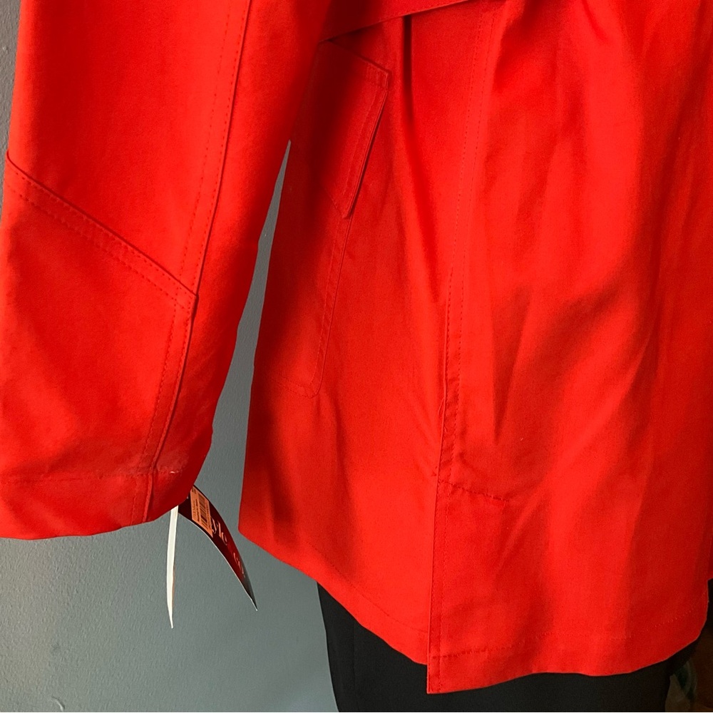 Sz 6-8 NWT Bright Orange Trench Coat Size 6-8 Style & Co. from Macy’s - Picture 7 of 8